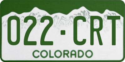 CO license plate 022CRT