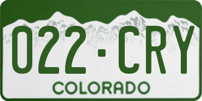 CO license plate 022CRY