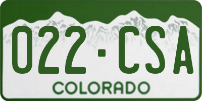 CO license plate 022CSA