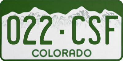 CO license plate 022CSF
