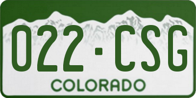 CO license plate 022CSG