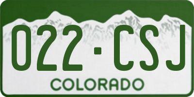CO license plate 022CSJ