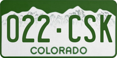 CO license plate 022CSK