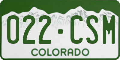 CO license plate 022CSM