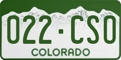 CO license plate 022CSO