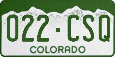 CO license plate 022CSQ