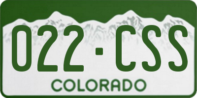 CO license plate 022CSS
