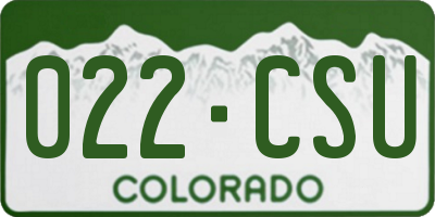 CO license plate 022CSU