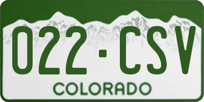 CO license plate 022CSV