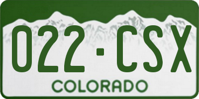 CO license plate 022CSX