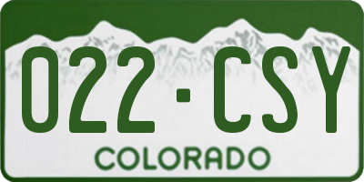 CO license plate 022CSY