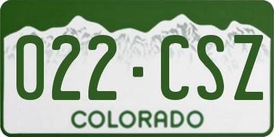 CO license plate 022CSZ