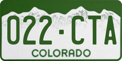 CO license plate 022CTA