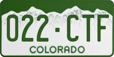 CO license plate 022CTF