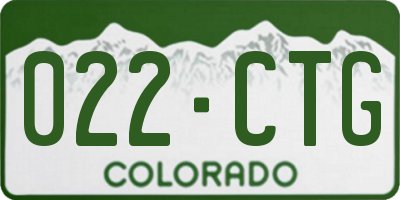 CO license plate 022CTG