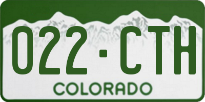 CO license plate 022CTH