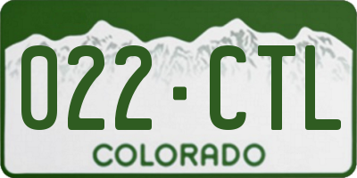 CO license plate 022CTL