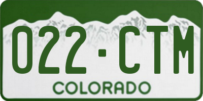 CO license plate 022CTM