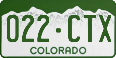 CO license plate 022CTX