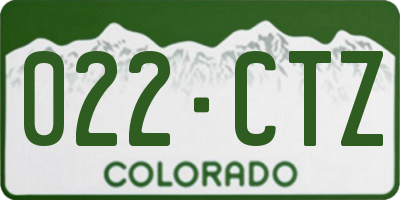CO license plate 022CTZ