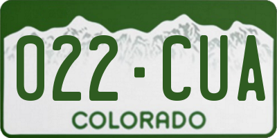 CO license plate 022CUA