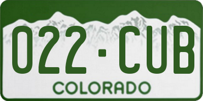 CO license plate 022CUB