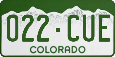 CO license plate 022CUE