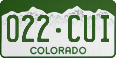 CO license plate 022CUI