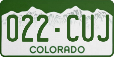 CO license plate 022CUJ