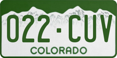 CO license plate 022CUV