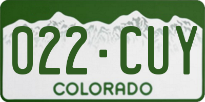 CO license plate 022CUY