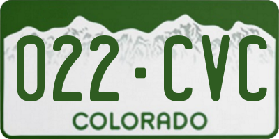 CO license plate 022CVC