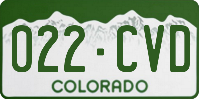 CO license plate 022CVD