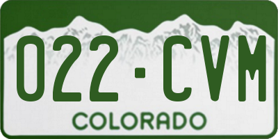 CO license plate 022CVM