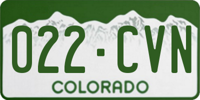 CO license plate 022CVN