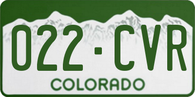 CO license plate 022CVR