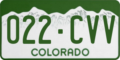 CO license plate 022CVV