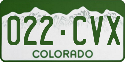 CO license plate 022CVX