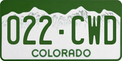 CO license plate 022CWD