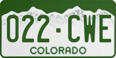 CO license plate 022CWE