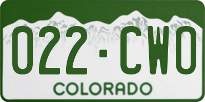CO license plate 022CWO