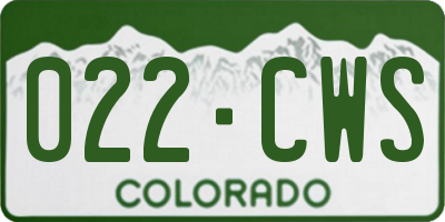 CO license plate 022CWS