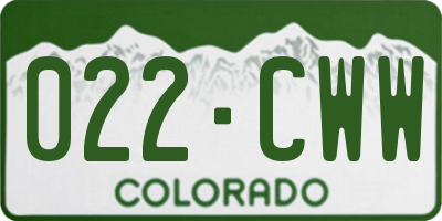 CO license plate 022CWW