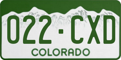 CO license plate 022CXD