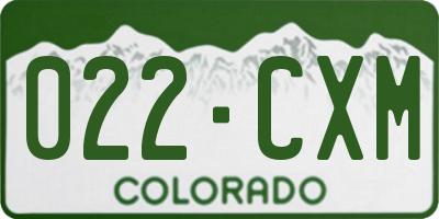 CO license plate 022CXM