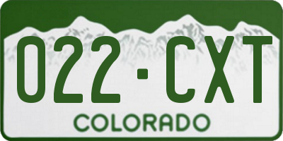 CO license plate 022CXT