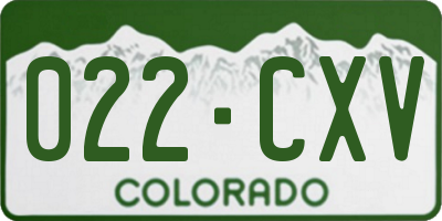 CO license plate 022CXV