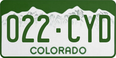 CO license plate 022CYD