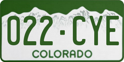 CO license plate 022CYE