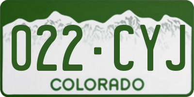 CO license plate 022CYJ